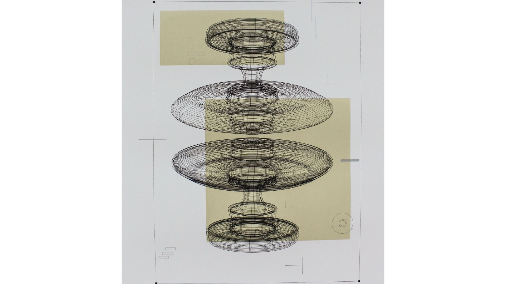 FORMS AND THEIR EFFECT IN SPACE - POTTERY SHAPE IN WIRE MODEL REPRESENTATION - Detail 2